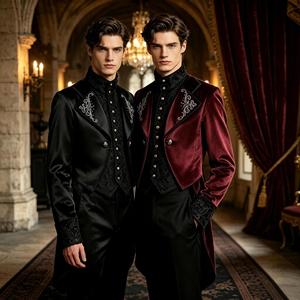 Chaqueta de Disfraz de Vampiro Gótico Steampunk para <span class=keywords><strong>Hombre</strong></span>, de Poliéster, para Halloween, TV y Cine, Tallas S-5XL - Product Image 1