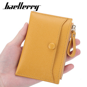 กระเป๋าใส่เหรียญขนาดเล็กสำหรับผู้หญิง Baellerry หนัง PU แบบซิปแนวตั้ง พร้อมสายคล้องข้อมือ สีพื้น ลายลิ้นจี่ ขนาด 5 นิ้ว - Product Image 1