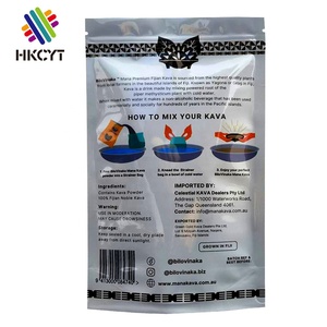 Bolsa de plástico con estampado brillante personalizado, embalaje de proteína de suero de leche con Ziplock, Kava, Moringa en polvo - Product Image 3