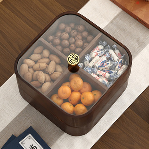 Caja de madera Gechuang para frutas, de doble capa, rectangular, de 1-3L, bandeja de almacenamiento de aperitivos para servir en la sala de estar o en fiestas. - Product Image 2