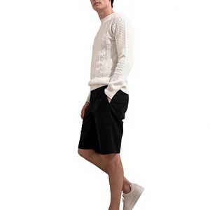Pull en tricot blanc pour homme, manches longues, couleur unie, laine/acrylique, coupe classique, respirant et à séchage rapide, hiver 2027 - Product Image 6