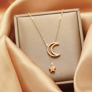 <span class=keywords><strong>Collier</strong></span> Pendentif Luxe Brillant en Chaîne d'Acier Inoxydable Or Zircon Cœur Papillon pour Femme, avec Perle Délicate Fleur Feuille - Product Image 5