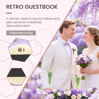 Vintage Antique Phone HD 1080P Vidéo/Audio Livre d'or pour mariage Livre d'or Enregistreur Cadeau unique