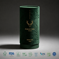 Emballage en tube de papier personnalisé, boîte cylindrique en carton rigide avec impression de logo pour parfum, cosmétique, bougie, thé, coffret cadeau