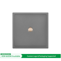 Prise murale isolée RJ11 ADSL RJ45 1 ou 2 postes, style moderne, couleur blanc-gris, norme européenne, 10A, en matériau PC