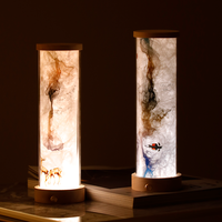 Lampe de table LED peinte personnalisable, lumière de nuit cylindrique à commande tactile pour chambre à coucher, cadeau
