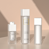 Flacon pompe airless torsadé en acrylique givré de 50 ml avec logo personnalisé pour sérum de soin de la peau