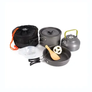 Gegoten Aluminium Outdoor Camping Cookware Set Potten En Pannen Koken Pot Set