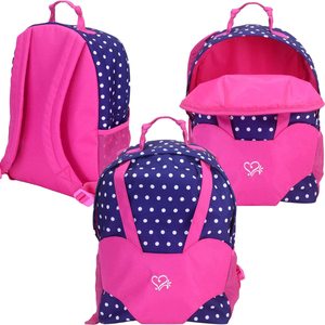 Sac à dos de rangement de voyage rose 18 pouces <span class=keywords><strong>en</strong></span> polycoton et <span class=keywords><strong>carton</strong></span> pour poupées américaines, poupées bébés, peluches et maisons de poupées, pour tous âges - Product Image 2