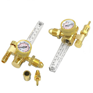 Regulador de Presión de Argón de Cobre con Medidor de Flujo CGA580 para Control de Gas de Soldadura, Presión de Salida Nominal de 0-15 Psi - Product Image 1
