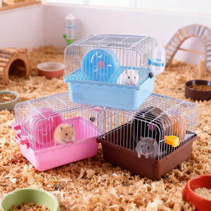 Jaula de cría para hámsteres de campo pequeña con doble uso, jaula nido para hámsteres Golden Bear, jaula de lujo de doble capa tipo villa para hámsteres - Product Image 1