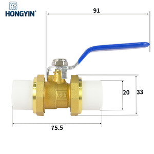 วาล์วบอล Hongyin PPR ขนาด 20 มม. ทำจากทองเหลืองและสแตนเลส แบบควบคุมด้วยมือ สำหรับระบบควบคุมน้ำ ระบบทำความร้อน และระบบปรับอากาศ - Product Image 2