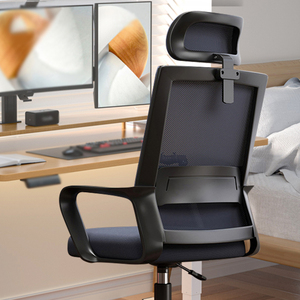 Chaises de bureau ergonomiques pivotantes en maille noire de luxe à prix abordable avec appui-tête – Approvisionnement direct usine - Product Image 5