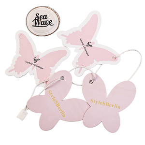 Etichette a farfalla personalizzate per abbigliamento jeans abbigliamento online etichette per imballaggio etichette basse in carta rivestita - Product Image 5