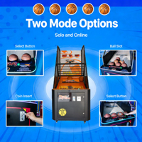 Machine de jeu d'arcade de basketball électronique pliable d'intérieur, simulateur de basketball avec panier, certifié CE, version anglaise