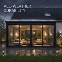 Véranda en verre en alliage d'aluminium haut de gamme, moderne, résidentielle et pour parc, double vitrage trempé, Low-E, étanche, anti-corrosion