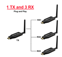 Prolongateur HDMI Sans Fil 50m Émetteur-Récepteur Vidéo 1 Vers 2 3 4 (1x4 Affichage) Pour PS3/4 Caméra Ordinateur Portable PC Vers TV Moniteur Projecteur