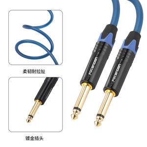 Cable de audio de 6,35 mm macho a macho, cable de guitarra mono, cable blindado trenzado de cobre sin oxígeno para uso en audio y video - Product Image 2