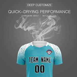 カスタムアクアクラシックサッカートレーニングセットジャージ 大人/子供用 - Product Image 5