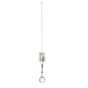 Noite coletor coruja janela de cristal pendurado, artesanal, decoração da casa, acessórios, sala de estar, vidro - Product Image 6