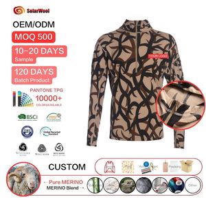 Solarwool Factory OEM/ODM Hoodie imprimé <span class=keywords><strong>camouflage</strong></span> en laine mérinos pour hommes, pêche et <span class=keywords><strong>chasse</strong></span> - Product Image 1