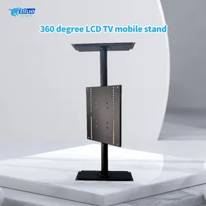 Rotatable Aluminium Alloy 40 KG Kapasitas 360 Derajat LCD TV Mobile Stand 32-85 Inci Flat TV Furniture Pemegang Stand