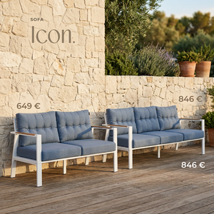 Modern Outdoor Garden <b>Sofa</b> Set Aluminum Frame Cushioned Waterproof Patio Couch Blue Seat Daybed with UV-Resistant PE <b>Rattan</b> - Product Image 2