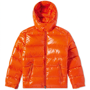 Blouson matelassé à capuche orange pour homme, coupe-vent, fermeture éclair, manteau d'hiver décontracté, coupe régulière, extérieur en polyester, rembourrage épais 2026 - Product Image 4