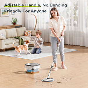 Homettler Ensemble Seau et Essoreur Transparent 2026 avec Séparation Propre/Sale et Deux Tampons de Serpillière Réutilisables en Microfibre - Product Image 6