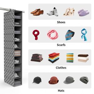 Hanging Sweater Organizer for Closet Wardrobe Household Folding 6 Compartments Non-woven Fabric for Clothes - Product Image 3
