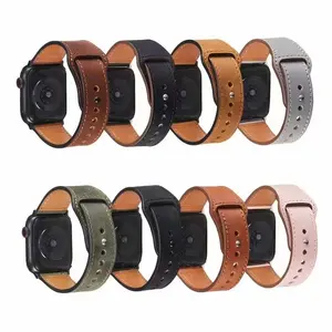 Smart Watch Polsband Luxe Designer Lederen Horlogeband Voor Apple Watch Band Band 38 40 41 42 44 45 Mm
