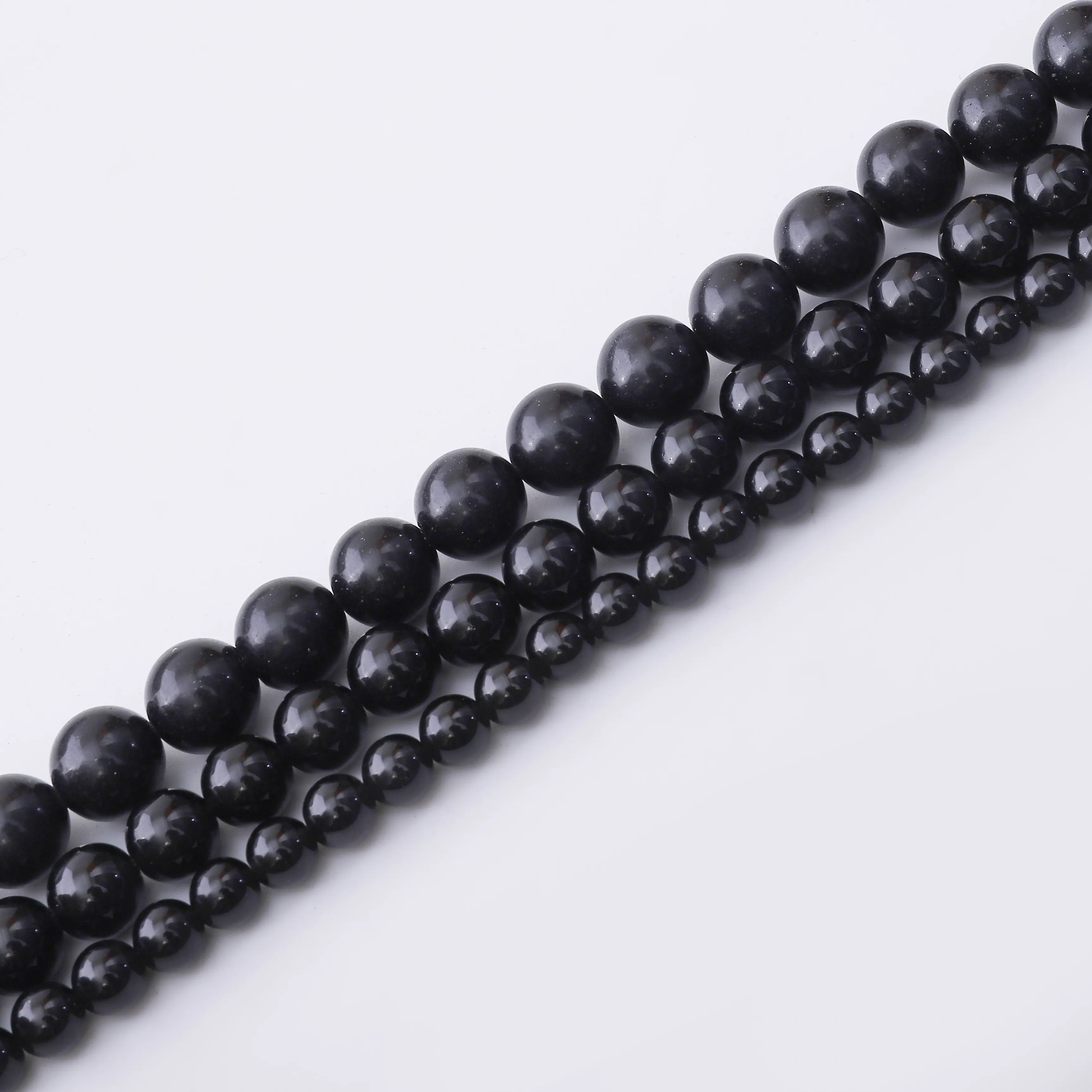 Wholesale Factory Jewelry Making Accessory 4 6 8 10mm Matte Round Black Obsidian Stone Beads
