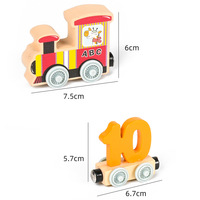 Tren Magnético de Madera, Juguete Educativo Temprano para Niños, Reconocimiento de Números y Colores, Bloques de Emparejamiento, Carro con Letras