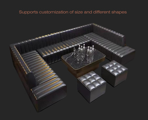 أريكة بار على شكل حرف U مخصصة من الجلد الصناعي الفاخر، أثاث للنوادي الليلية وقاعات الكاريوكي والديسكو - Product Image 6