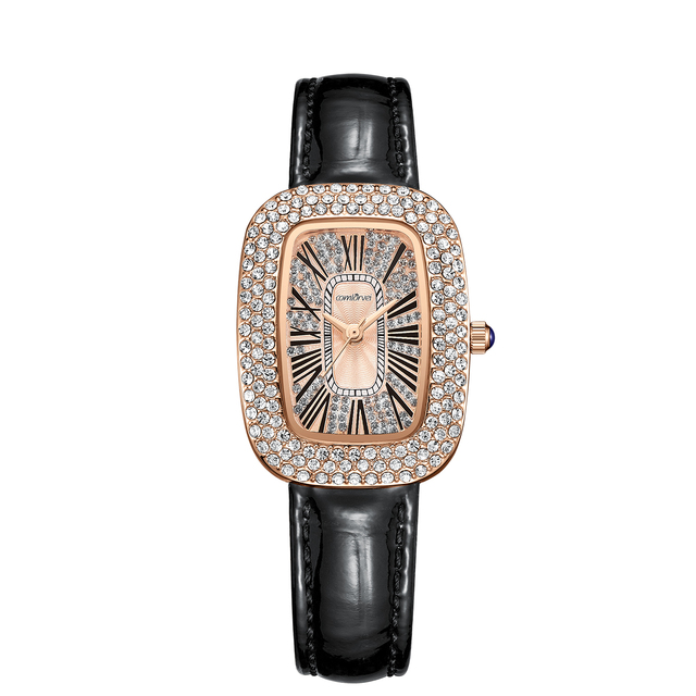Luxury Full Diamond Rose Gold Women's Watch with Gift Box High-End Birthday Anniversary Present
