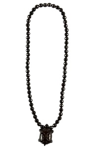 Mặt dây chuyền đá năng lượng, chuỗi hạt đá Amethyst Tourmaline đen tự nhiên 3mm nhiều lớp, ion âm - Product Image 3