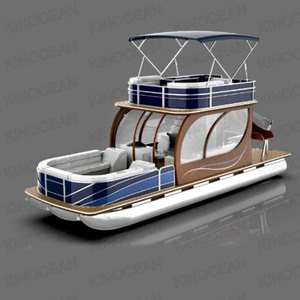 Bote de Fiesta Pontoon de Lujo KinOcean para 20 Personas con Opción de <span class=keywords><strong>Remolque</strong></span> Galvanizado de Triple Eje - Product Image 2
