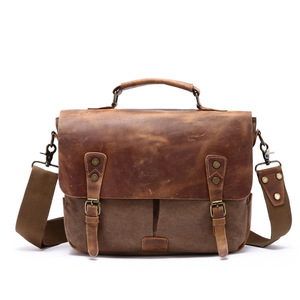 Sac messager vintage en toile Mifaktory, fermeture magnétique, sacoche d'affaires pour homme, sacoche pour ordinateur portable, imperméable, mode, extérieur - Product Image 1
