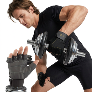 Half Finger Durable <b>Weight</b> Lifting Cross Fit Gym Gloves with Non-Slip Palm for Unisex Use - Product Image 1