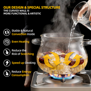 Ensemble <span class=keywords><strong>de</strong></span> 2 casseroles en verre borosilicate <span class=keywords><strong>de</strong></span> 2000 ml et 2500 ml / 67,6 oz et 84,5 oz, transparentes, avec couvercle, pour la cuisine familiale - Product Image 4