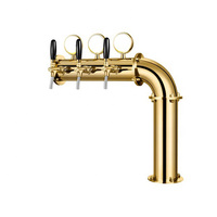 Colonne à bière en forme de L, couleur bronze/or/argent, avec 3 robinets