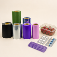 Rouleau de film PVC rigide de couleur assortie fourni par l'usine pour l'emballage sous blister