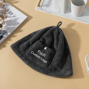 Wholesale Custom Embroidery Sauna Cap - Soft Coral Fleece Quick Dry Hair <b>Towel</b> Hat for Steam Room - Product Image 6