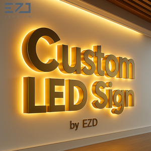 EZD faire logo pour mon entreprise alphabet éclairé lettre en métal signe lettres lumineuses pour signe rétro-éclairé led <span class=keywords><strong>canal</strong></span> lettres signe - Product Image 2