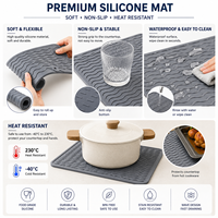 Tapis de séchage de vaisselle en silicone de qualité alimentaire, écologique, antidérapant, résistant à la chaleur, taille personnalisable pour comptoir de cuisine