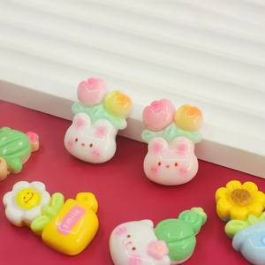 Bonito florero de dibujos animados, abalorios de resina para DIY, horquilla para álbum de recortes, funda de teléfono, decoración, imán para nevera, relleno de limo - Product Image 5