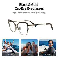 Gafas Ópticas de Metal Ligero con Montura Completa Estilo Ojo de Gato para Mujer, con Logotipo Personalizado 2026, para Uso Diario