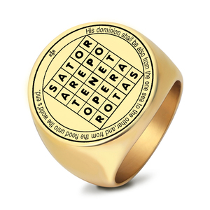 Anillo de Acero Inoxidable 316 con Figura Mística de Salomón, el <span class=keywords><strong>Rey</strong></span>, Segunda Pentáculo de Saturno, Grabado Láser, <span class=keywords><strong>Amuleto</strong></span>, Joyería, Anillos R256 - Product Image 2