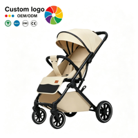 Poussette pliable pour bébé, cadre en acier inoxydable, inclinable, légère, amortissante, 4 roues, pour nouveau-né, utilisation quotidienne en extérieur