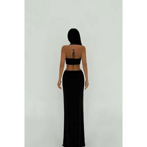 Traje Negro Romy con Decoración de Botones, Estilo Formal y Casual para el Verano - Product Image 1